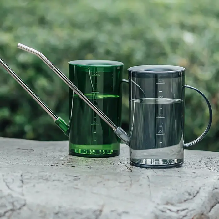 Arrosoir d'intérieur 1L en plastique transparent à long bec pour plantes en pot