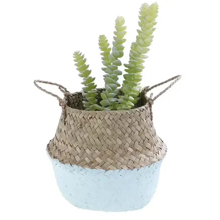 Pot de fleur pliant, paniers de fleurs en jonc de mer, panier de paille en rotin, panier de rangemen
