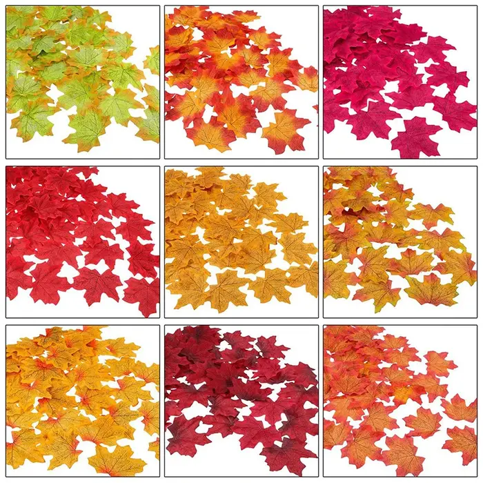 Simulation de feuille d'érable de 8cm, 100/200 pièces, aménagement du Site d'anniversaire de mariage, décoration de Festival de Thanksgiving, accessoires Photo, décoration de tapis