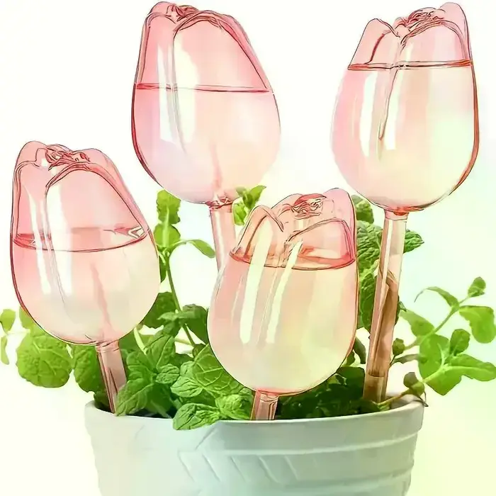Solution élégante d'arrosage des plantes, globes d'arrosage pour plantes tulipes, ampoules d'arrosage automatique pour plantes d'intérieur et d'extérieur, pics automatiques