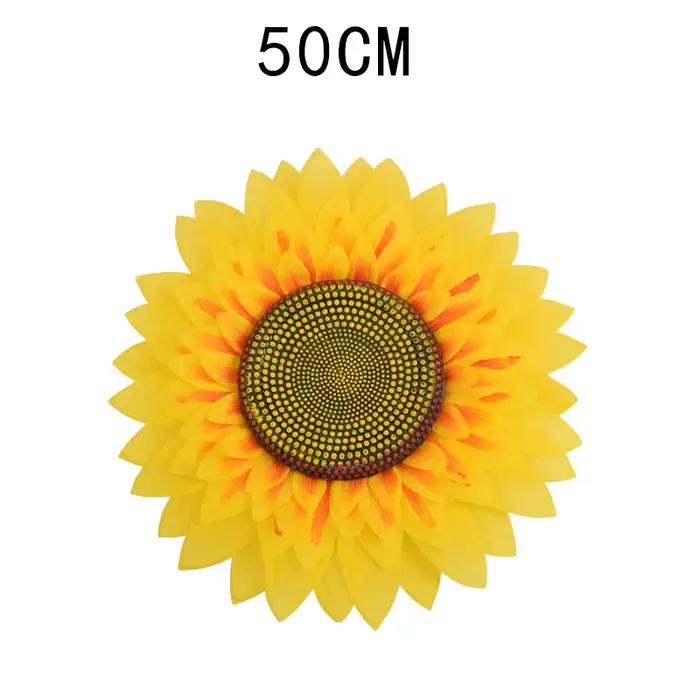 Fleur jaune de tournesol artificielle en soie de grande taille