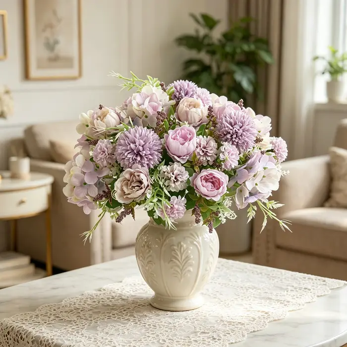 Fleurs Artificielles en Soie Pivoine Hortensia pour Festival