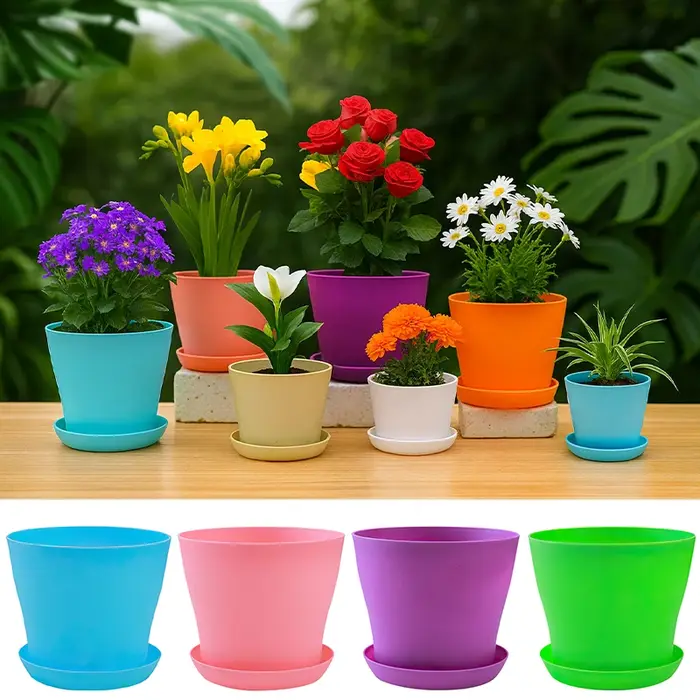 Pots à fleurs en plastique pour plantes