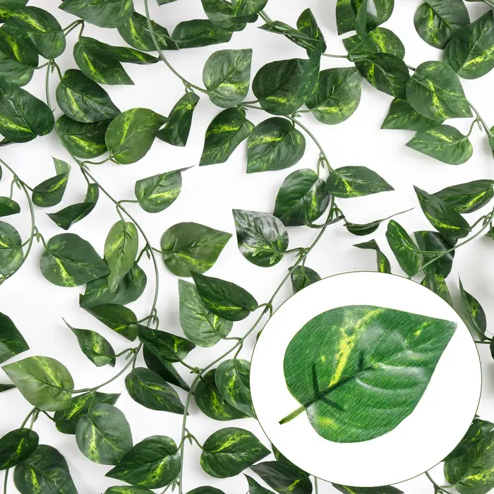 Feuilles de lierre artificielles de 2,4 m, plante grimpante artificielle, décoration murale pour fêt