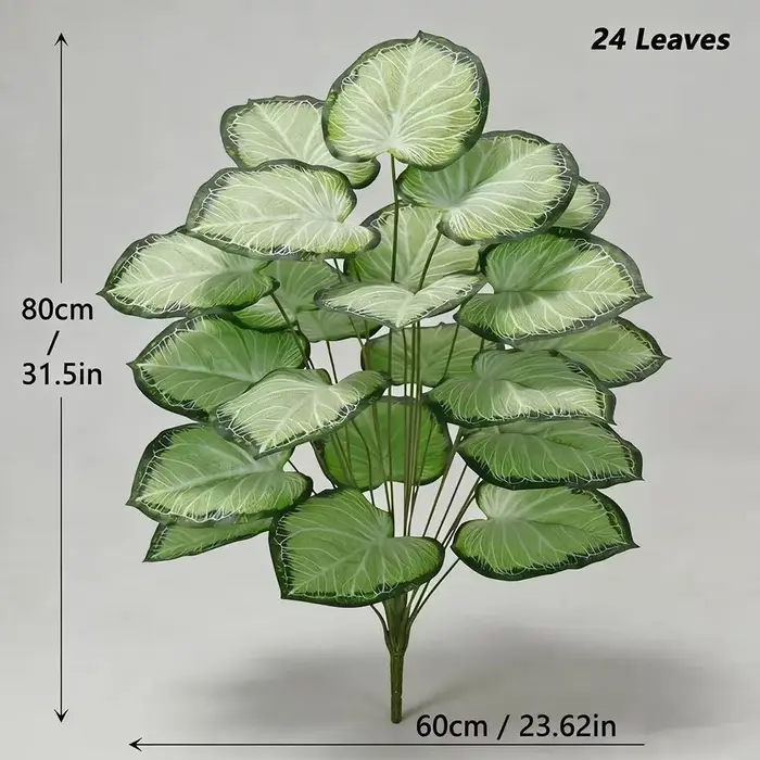 12/18/24 Feuilles de plantes artificielles en soie, multicolores, imitation de feuilles de Colocasia, accessoires photo, aménagement paysager, fausses feuilles de plantes