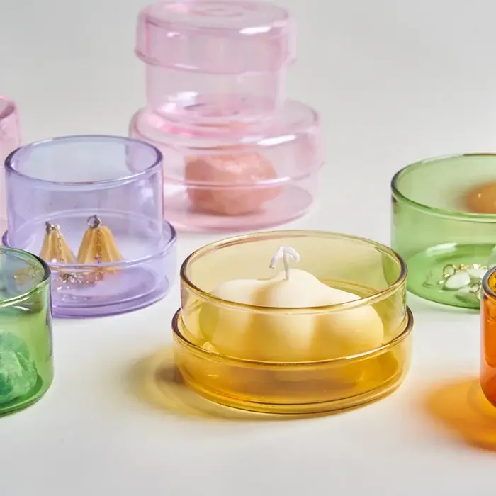 Bocal de rangement en verre décoratif