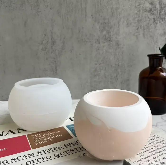 Moule de Pot de fleur en gypse rond de grande taille, bricolage, Pot de fleur succulente en béton, m