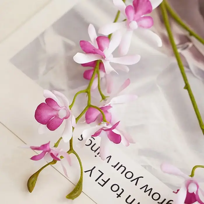 3 Branches d'orchidées artificielles Papilio réalistes au toucher naturel