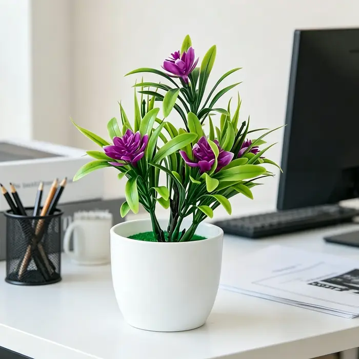 Mini-vase de fleurs artificielles en pot pour la maison