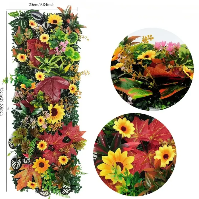 Panneaux muraux végétaux artificiels 75x25cm