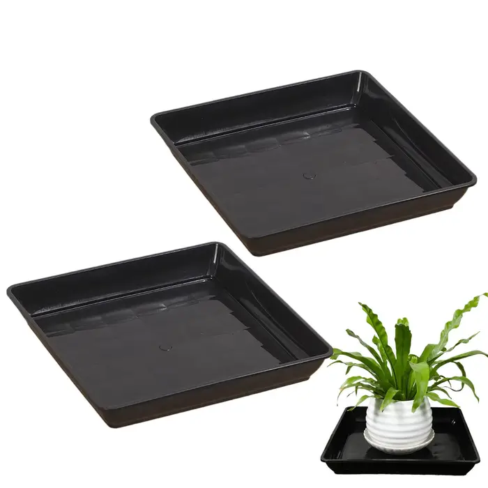 2 pièces de soucoupes carrées pour plantes de 35 cm