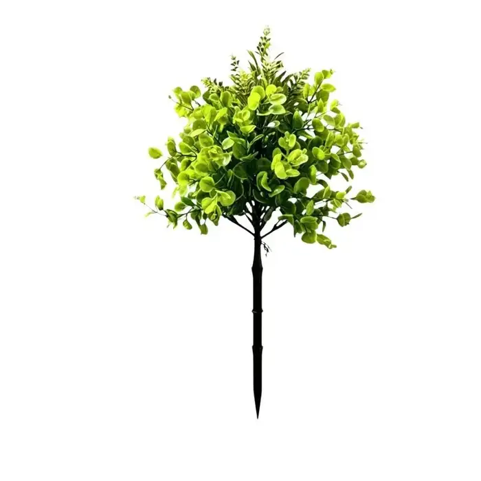 Plantes vertes artificielles sur piquet, fausses plantes vertes, arbustes en plastique pour la décoration extérieure de jardin, patio, cour et aménagement paysager