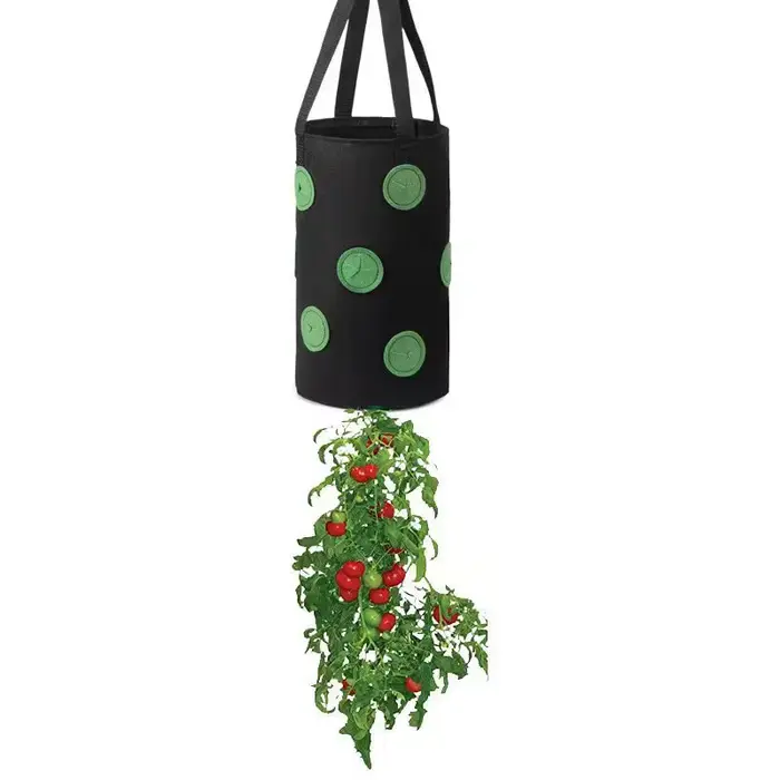 Multi-fonction 13 trous feutre suspendu tomate grandir sac planteur fraise légumes fleur plante crecer sacs jardin
