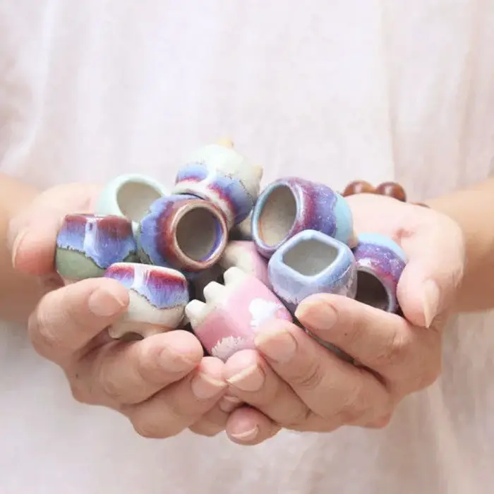 Mini Pot de Fleurs en Céramique à Pouce