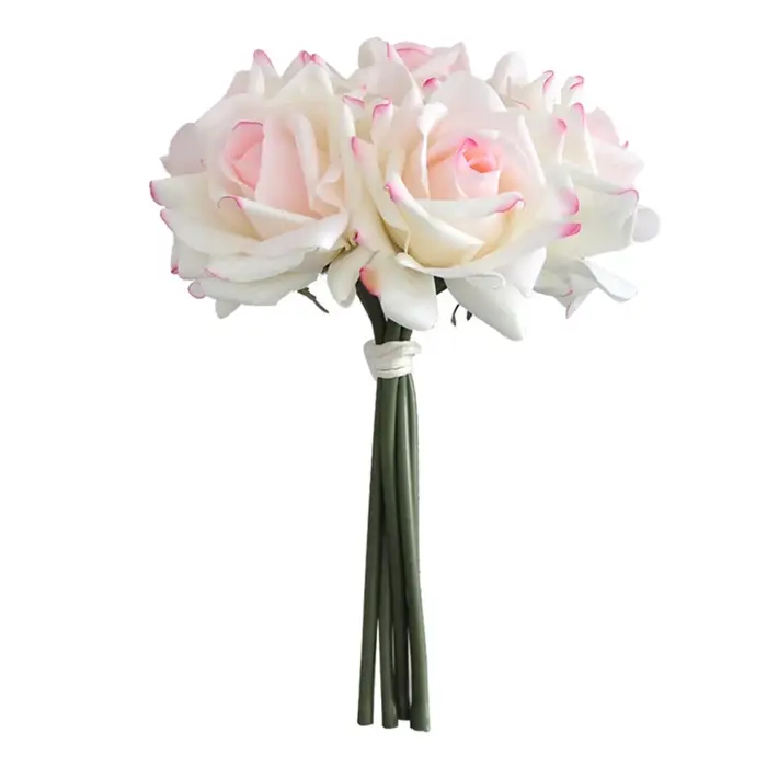 Bouquet de 5 roses bouclées avec sensation d'humidité artificielle