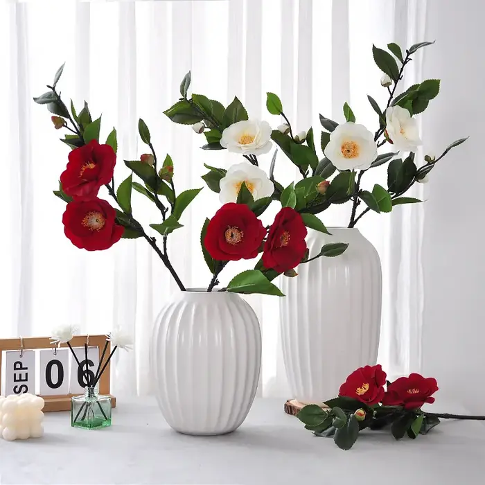Fleur artificielle camélia pour salon de thé chinois