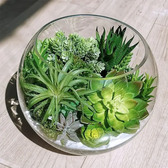 12 pièces plantes succulentes en PVC vert fausse plante succulente pour la maison jardin petit bonsaï décor fleur