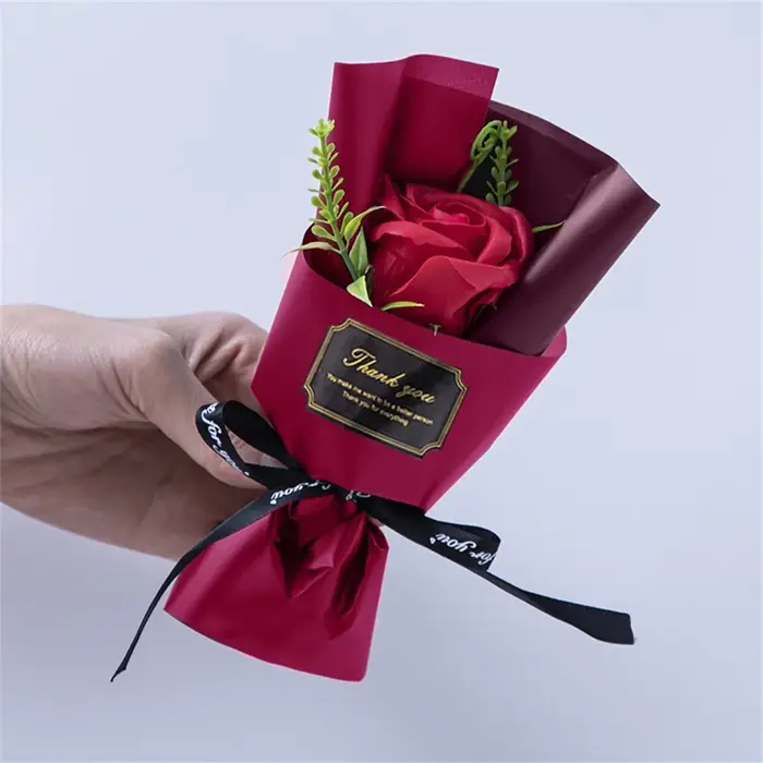 Cadeau artisanal, rose artificielle parfumée