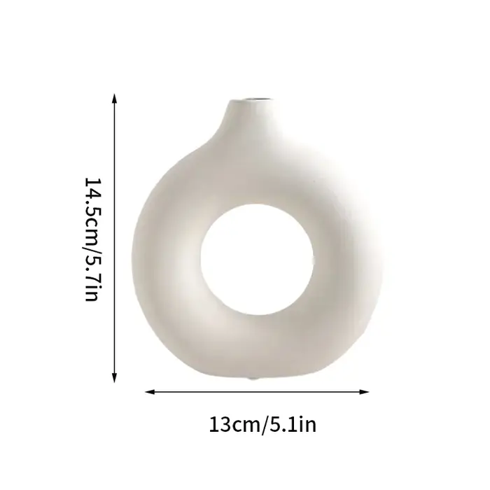 Vase blanc nordique-plastique aspect céramique pour décor moderne