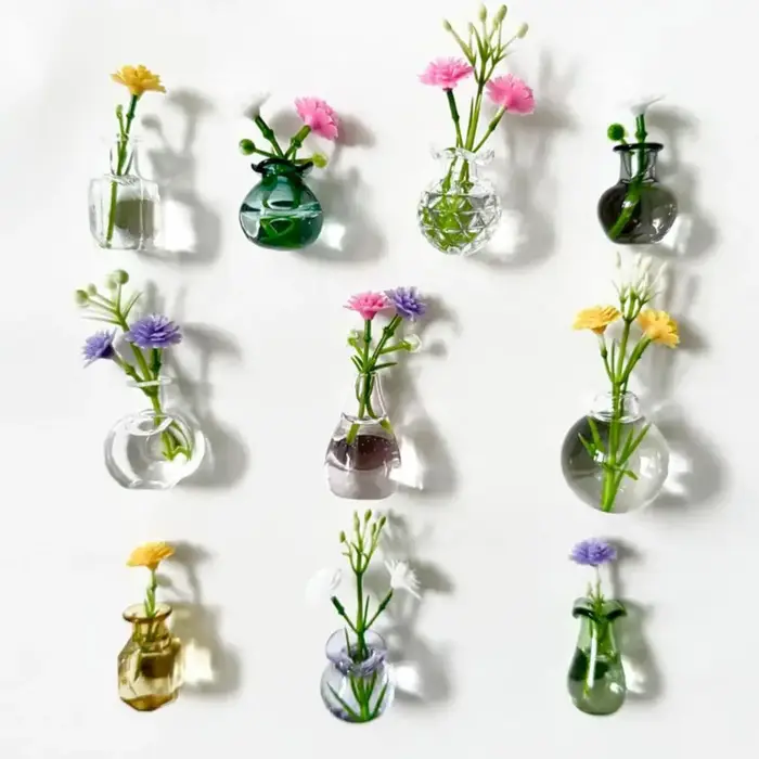 Mini-vases magnétiques pour réfrigérateur – Adorables petits pots en verre