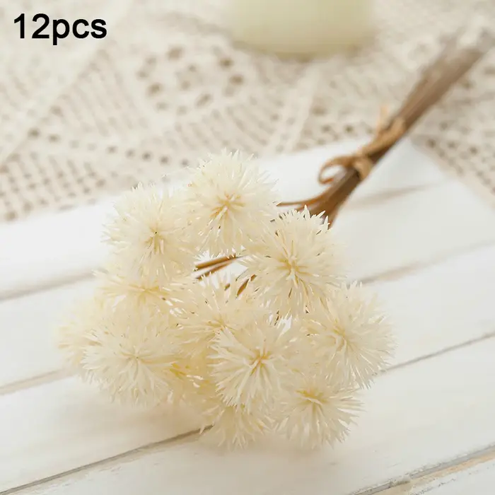 Kiku fleur artificielle boule de épineux fleurs en plastique marron pompon Mums fausse plante bricol