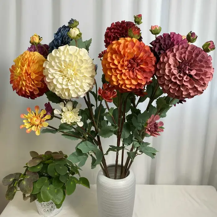 Plante verte artificielle florale en tissu givré