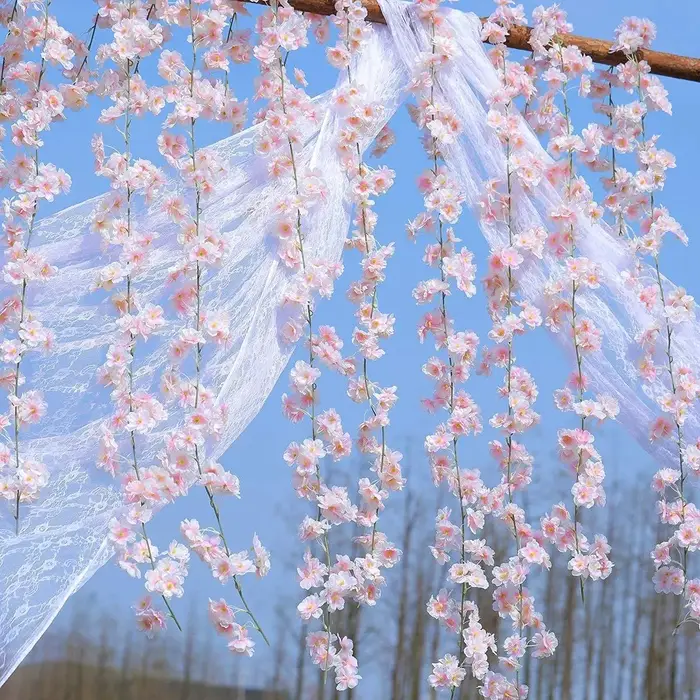 Guirlande de fleurs de cerisier artificielles