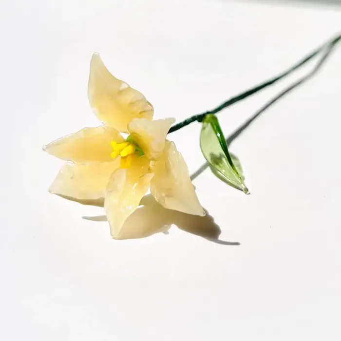 Bouquet en verre fait main, fleurs éternelles colorées et simples, style rétro français, décoration de maison, vase de bureau, cadeau spécial