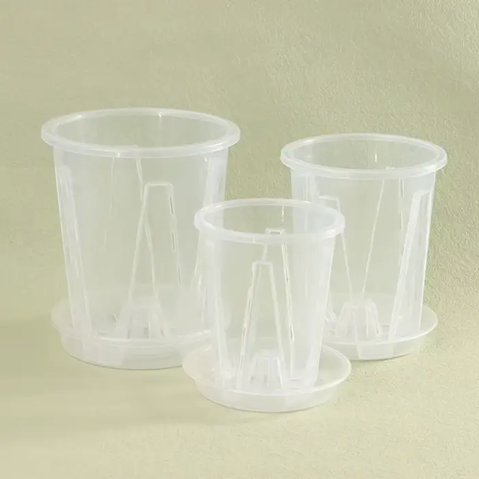 Pot de fleurs transparent respirant pour le contrôle des racines