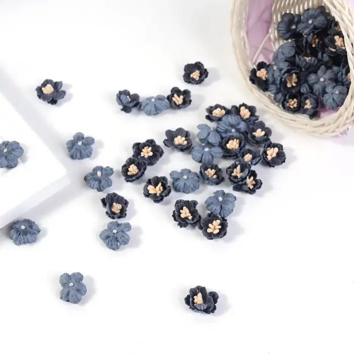 Mini têtes de fleurs artificielles pour la décoration intérieure, accessoires pour cheveux, décorati
