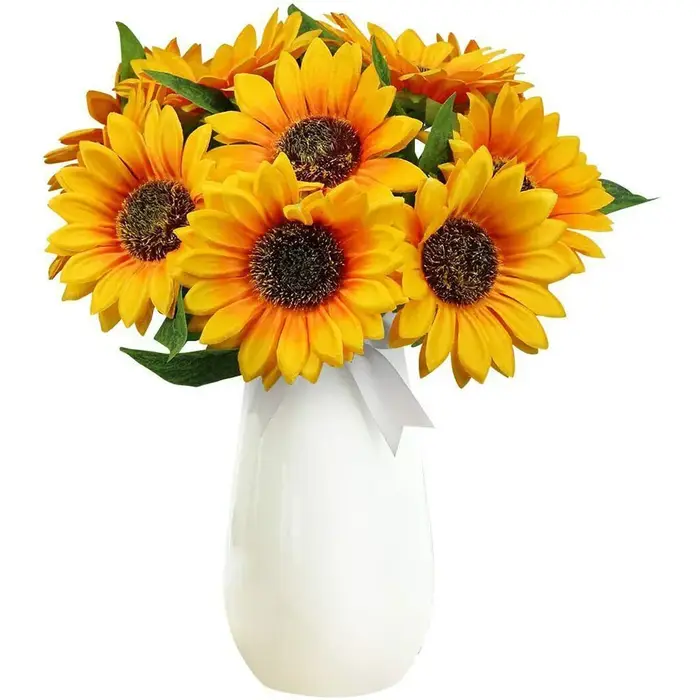 Bouquet de fausses fleurs de tournesol artificielles en soie