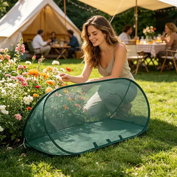 Filet de protection pop-up pour plantes de jardin