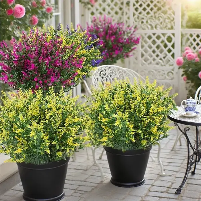 6Pcs Plante Artificielle Lavande Bouquet De Mariage Maison Chambre Ornement Extérieur Jardin Cour Festival Décor BRICOLAGE Cadeau Produit Décoratif