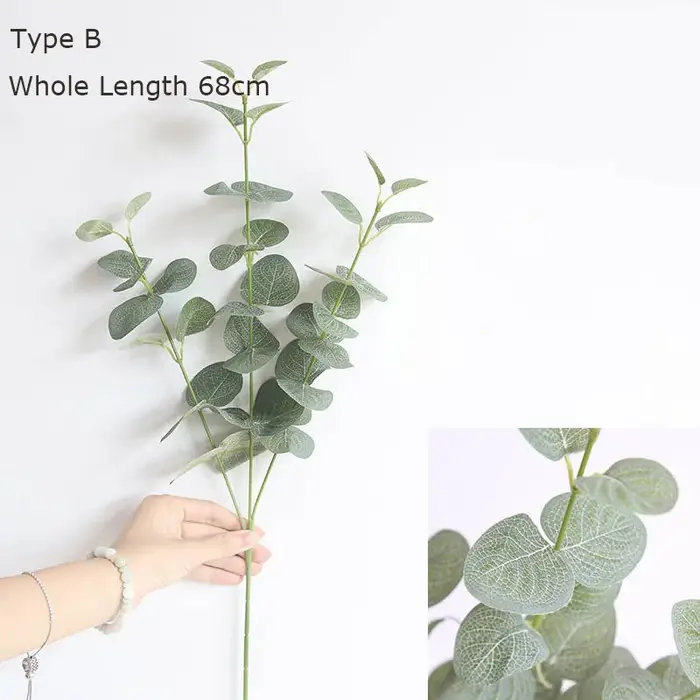 Plantes artificielles longues feuilles d'eucalyptus vertes