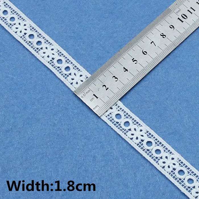 Rubans d'habillage en dentelle brodée en coton blanc de haute qualité, 5Yards, tissu, matériaux arti