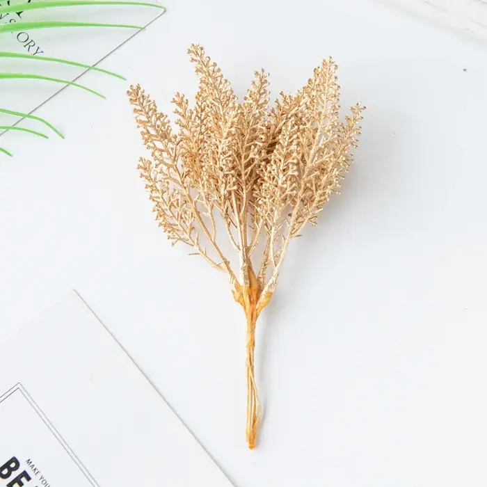 Plantes artificielles or faux blé oreille arbre de noël décoration maison chambre mariage arc décor boîtes à bonbons produits de haute qualité