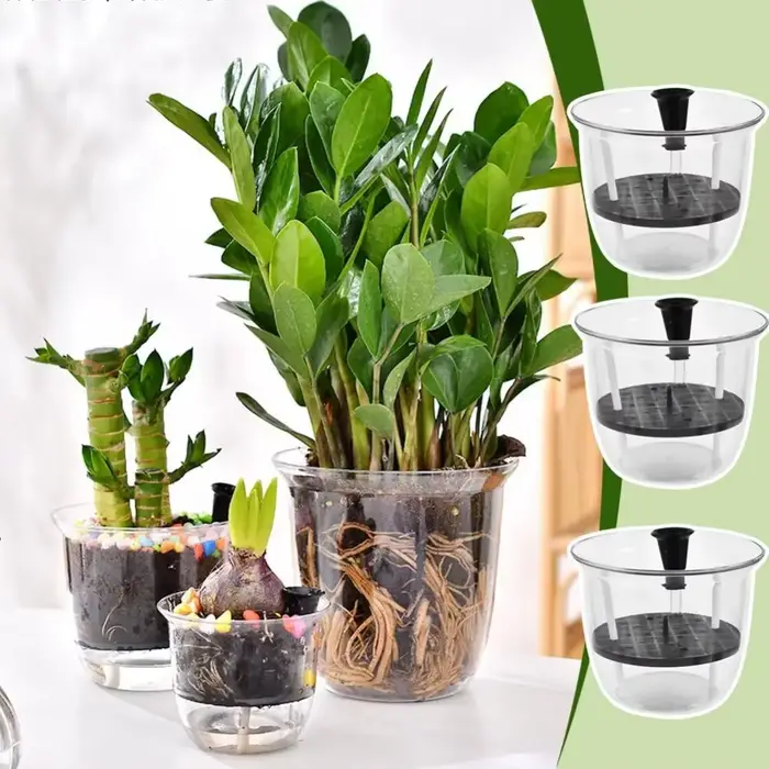 Lot de 2 pots auto-arrosants