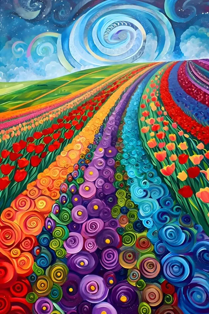 Toile de peinture de fleurs abstraites