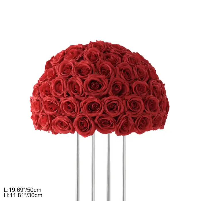 HMEOT H9186 Bouquet de roses rouges artificielles pour mariage