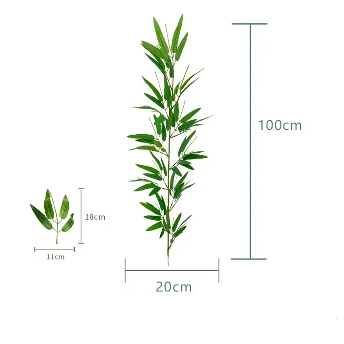 Feuilles de bambou artificielles de 1M