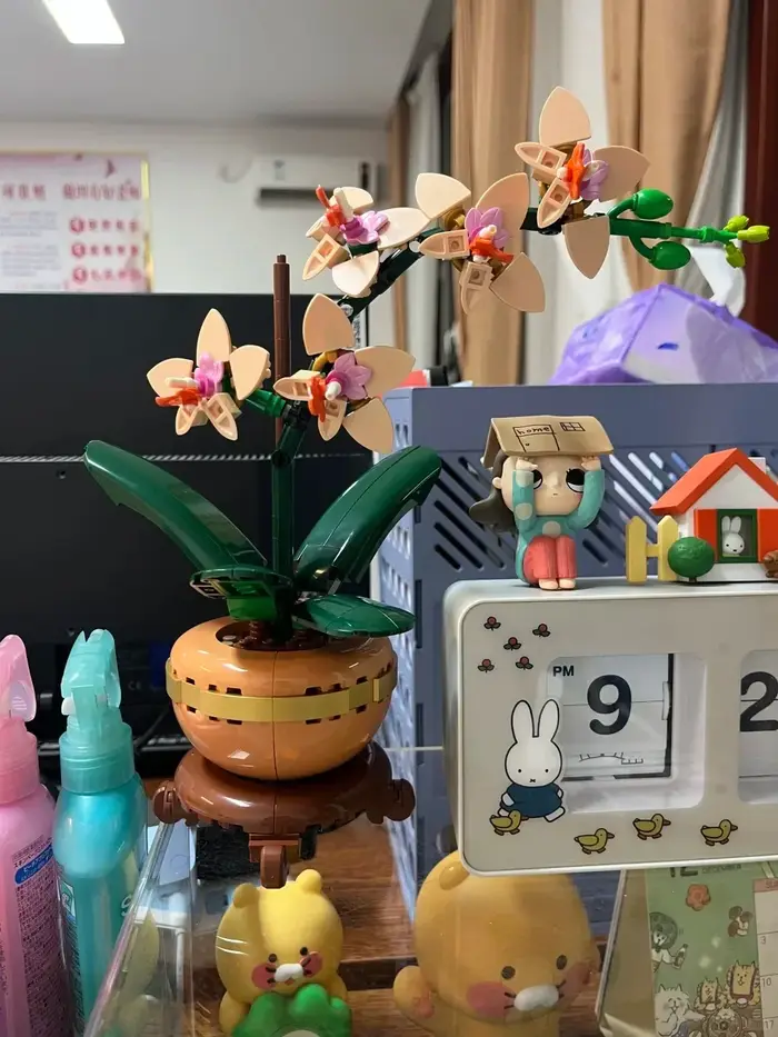 Collection de plantes 2025 : Ensemble de blocs de construction Orchidée élégante, idéal pour un cade