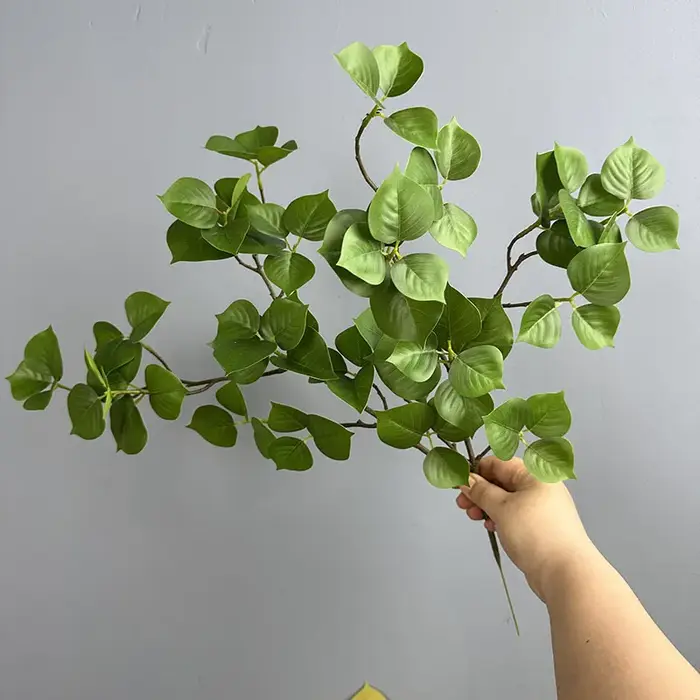 8 feuilles artificielles de Bodhi colorées pour l'automne