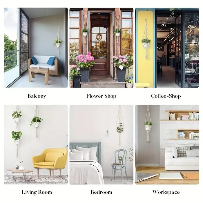 Cintres pour plantes en macramé tissés à la main