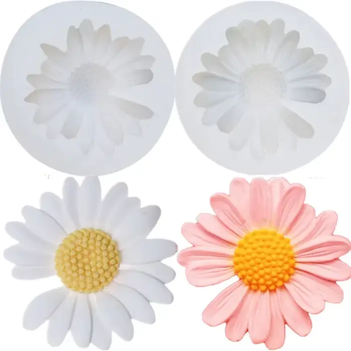 Moule 3D en forme de fleur de marguerite, en Silicone, fleur de soleil, aromathérapie, savon époxy, 