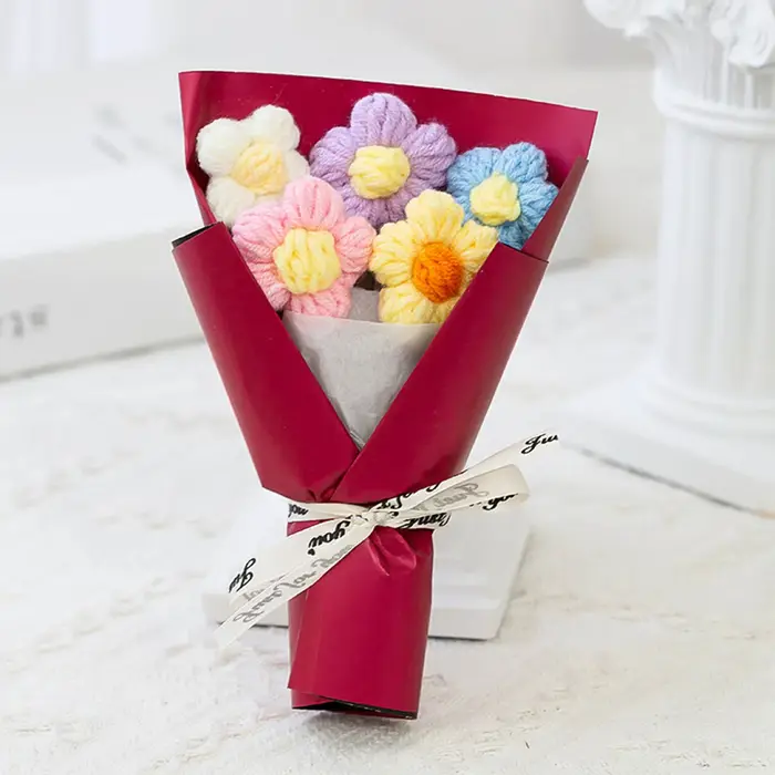 Bouquet de Fleurs Artificielles Tissées à la Main