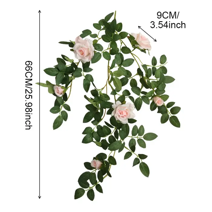 Rose vigne artificielle plante verte rotin maison jardin déco arbre de noël accessoires bricolage fond fleur mur matériel fenêtre affichage