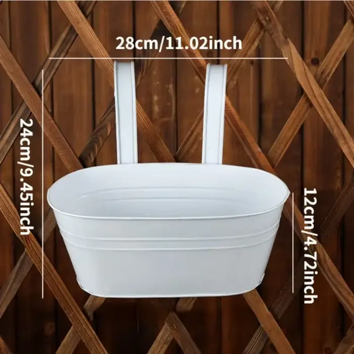 Pots de fleurs en fer avec trous et crochets de proximité, jardinières pour plantes extérieures, gar