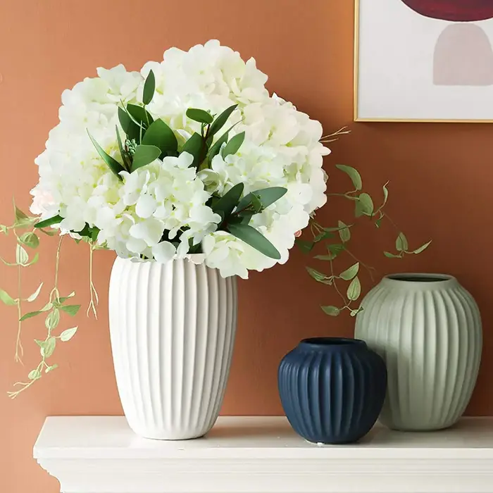 Hortensia fleurs en soie rose