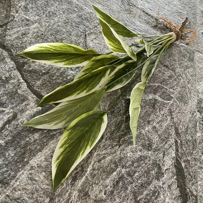 Plantes vertes artificielles, feuille de plantain en plastique avec racine, fausse fleur en Pot, déc
