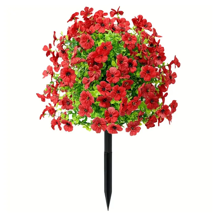 Arbres artificiels en topiaire violette avec piquet, plantes décoratives artificielles résistantes a